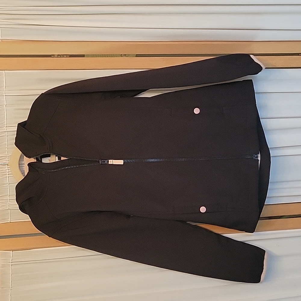 Girls Kids Lightweight Jacket / Coat Black & Light Pink Size 10 / 12 Large